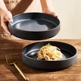 thumbnail image 6 of Famiware Star 8.1" Pasta Bowls, Large Dinner Bowls Set of 4, Matte Black(Full Glaze), 6 of 7