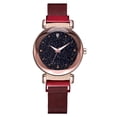 thumbnail image 1 of Reloj de Cuarzo de Moda Estilo Simple Ocio Imán Hebilla Reloj de Pulsera Rojo, 1 of 2