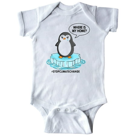 

Inktastic Stop Climate Change Where is My Home with Baby Penguin Gift Baby Boy or Baby Girl Bodysuit