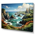 thumbnail image 2 of Designart "Coastline Papercut Coastal Rocky wall art" Landscapes Wall Art Print, 2 of 5