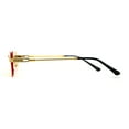 thumbnail image 4 of Art Nouveau Luxury 90s Rimless OG Narrow Rectangle Sunglasses Gold Solid Orange, 4 of 4