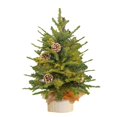 thumbnail image 2 of Fiudx Mini Árbol de Navidad, 30 Luces Led Blanco Cálido, Abeto Artificial con Piñas, Diseño Compacto, Acogedor Ambiente Navideño, Decoración para Interiores, Oficinas y Tiendas, 60 Cm, Funciona con P, 2 of 6