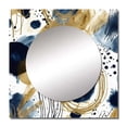 thumbnail image 2 of Designart "Abstract Pattern with Blue and Golden Textures IV" Abstract Square Mirror For Wall Decor - Large Blue Square Printed Wall Mirror Art - Wall Mounted Square Large Mirror, 2 of 5