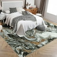 thumbnail image 3 of 10'x13' Boho Vintage Area Rug – Soft Modern Abstract Design, Machine Washable Non-Slip Carpet for Living Room, Farmhouse, Kids Room & Dining Room Dark Green, 3 of 7