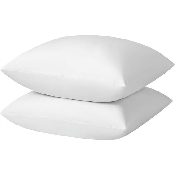Euro Pillow Inserts 28x28 - Down Feather Pillow Inserts-Cotton Fabric-Set of 2-White.