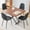 Black,Walnut, variant on Newest Modern 4-Piece Dining Set with Adjustable Lift Table, Walnut Wood Grain MDF Top & White Linen Fabric Chairs, Multi-Functional Table & Chair Set
