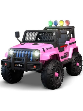 Uenjoy 12V Kids Ride on Toys Electric Battry-Powered Ride-On Truck Car RC Toy w/ Remote Control 2 Speed Pink and Blue