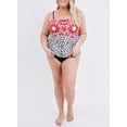 thumbnail image 2 of Uniexcosm Women's Swimsuit Plus Size Tankini Swim Dress Two-piece Bathing Suit with Shorts, 2 of 6