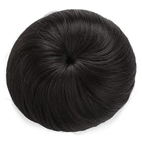 Extension de Cheveux en Fibre Synthétique Chignon Beignet Perruque Postiche (2 - Brun Foncé)