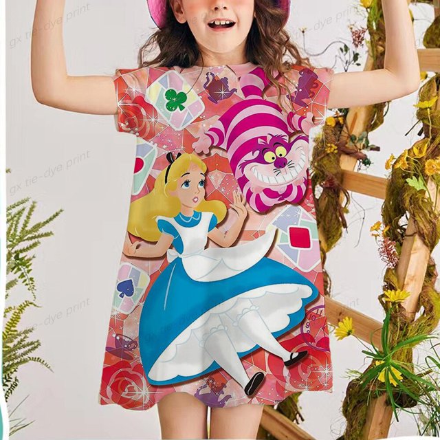 Ropa para niñas, vestidos de verano, novedad de 2022, vestidos de flores para niños de Disney Jasmine Princes para 2-12 años, vestido para niños pequeños New4T Gao Jinjia LED