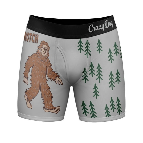 Mens Sascrotch Boxer Briefs Funny Saying Big Foot Joke Graphic Novelty Underwear for Guys
