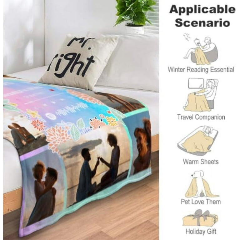 Custom Photo Blankets Using My Own Photos Personalized Throw Blanket with Pictures Text Customized Blanket for Adults Mom Dad Family Dog Kids Friends Lover Personalized Memorial Gift 60 x80 Walmart ...