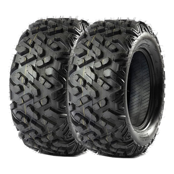 Pinypikaka Set of 2 25x10-12 6PR ATV UTV Tires, All Terrain 25x10x12 Tubeless Tires for Mud, Trail, Sand, Gravel & Street, Heavy-Duty Design for Off-Road Riding