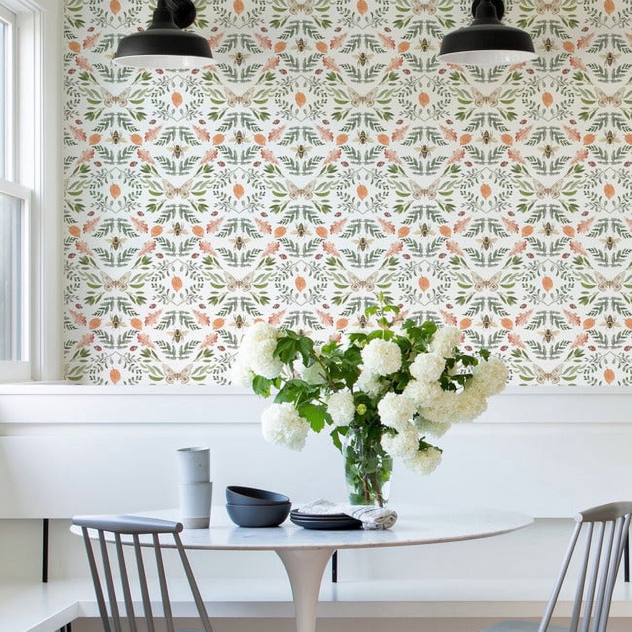 Penny Lane: Forest Cottage Bee And Butterfly Peel and Stick Wallpaper