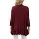 thumbnail image 5 of Cárdigan de manga tres cuartos para mujer de VISgogo, blusas con dobladillo caído con volantes de Color sólido con parte delantera abierta, prendas de vestir finas de estilo informal de calle VISgogo  moda, 5 of 6