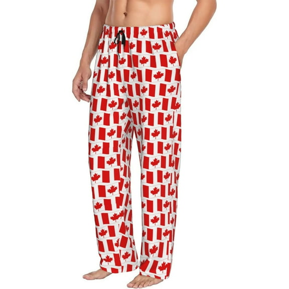 Picia Canada Mens Soft Woven Cotton Elastic Waistband Sleep Pajama Pant Lounge Sleep Pant With Pockets And Drawstring-Small