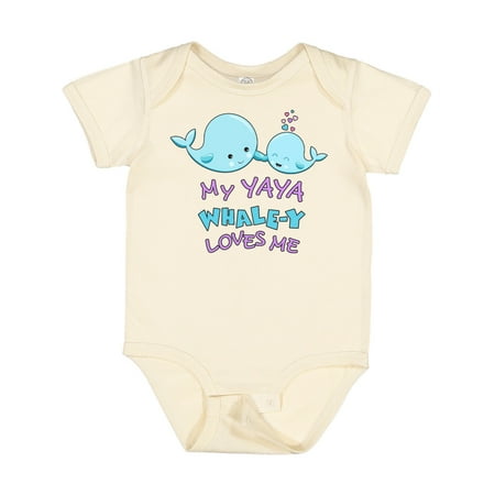 

Inktastic My Yaya Whale-y Loves Me Boys or Girls Baby Bodysuit