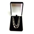 thumbnail image 4 of 14k White Solid Gold Figaro Chain Necklace, 5.0mm, 22", 4 of 5