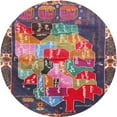 thumbnail image 1 of Ahgly Tapis d'Intérieur Rond Traditionnel Framboise Foncée Violet Persan, 4 Pieds Rond, 1 of 6