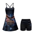 thumbnail image 2 of KEIAHUAN 250 Years of Freedom Tennis Dresses with Shorts USA Eagle Women Golf Outfits Two Piece Set Breathable Spaghetti Strap Athletic Dress Quick Dry Golf Dress with Pocket Large, 2 of 7