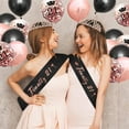 thumbnail image 6 of Sweet 21st Birthday Decorations Gifts Girl, Happy Birthday Party Supplies with Sweet 21 Sash, Tiara Rhinestone Crown, Black Rose Gold Balloon, Cake Topper, Keyring for 21 Party Decor Supplies Favor, 6 of 8