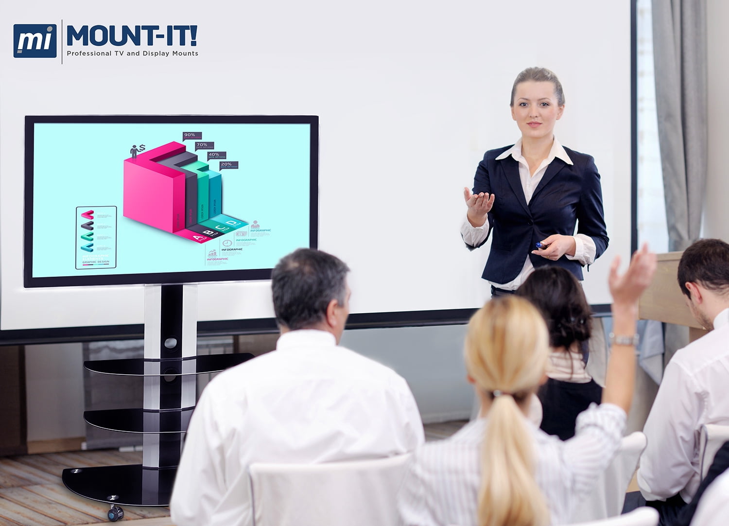 Mount-It! Speaker Stands for Home Theater 5.1 Channel Surround Sound System Satellite Speaker