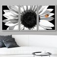 thumbnail image 3 of wall26 Framed Canvas Print Wall Art Set Black &amp; White Sunflower with Red Ladybug Floral Botanical Modern Art Rustic Colorful Ultra for Living Room, Bedroom, Office - 16&quot;x24&quot;x3 White, 3 of 5