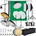 thumbnail image 2 of BeesClover Photography Lighting Kit with Backdrops, 8.5 x 10 ft Backdrop Stand, Softbox and Umbrella Continuous Lighting, 5 Adjustable Light Stands for Studio Portrait and Product Photography, 2 of 8