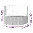 thumbnail image 4 of vidaXL 6 Piece Garden Lounge Set with Cushions Grey Poly Rattan, 4 of 5