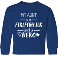 thumbnail image 3 of Inktastic My Aunt is a Firefighter and a Hero Long Sleeve Youth T-Shirt, 3 of 5