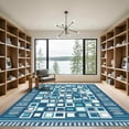 thumbnail image 2 of ODIKA 3'x5' Machine Washable Non-Slip Area Rug, Geometric Teal High Traffic Rug with Pad, Blue, 1048325, 2 of 8
