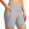 thumbnail image 2 of AOMPMSDX Yoga Shorts Women Tummy Control Athletic Stretchy Gym Shorts with Pockets Solid Color Yoga Shorts, 2 of 4
