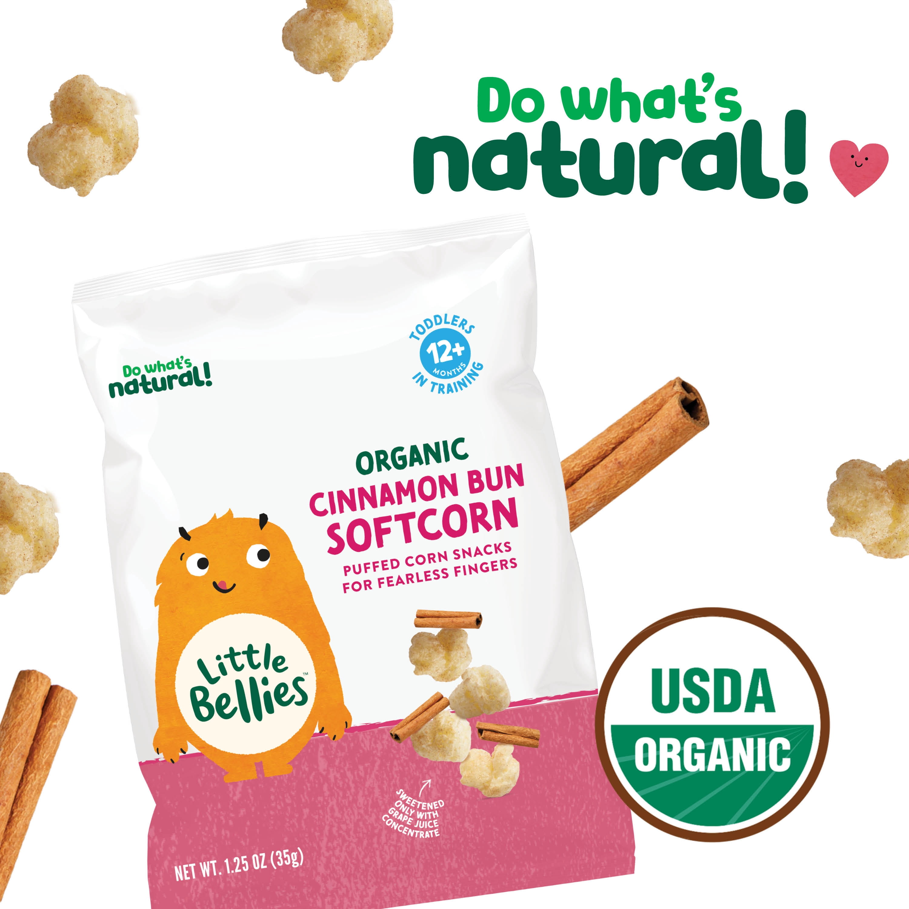 Little Bellies Organic Cinnamon Bun Softcorn 1.25 oz