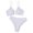 White, variant on Fesfesfes Women Bikini Ring Decor Solid Color Bikini Set Casual Sexy Beachwear Vintage Swimsuit Two-piece Swimsuit Gifts for Her