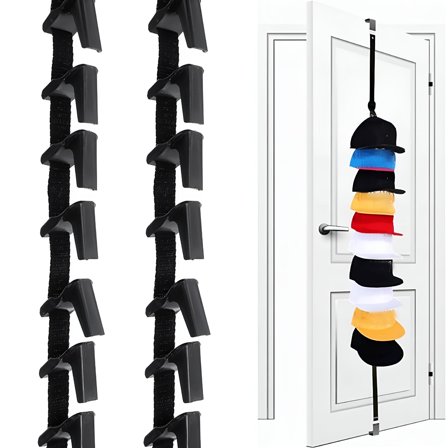 LAMIRO Hat Rack,Baseball Cap Organizer Rack for Door and Wall,Hold Up to 8 Hats,Over The Door Hanging Cap Display Organizer Cap Storage Hanger Baseball Caps Organizer for Men and Women