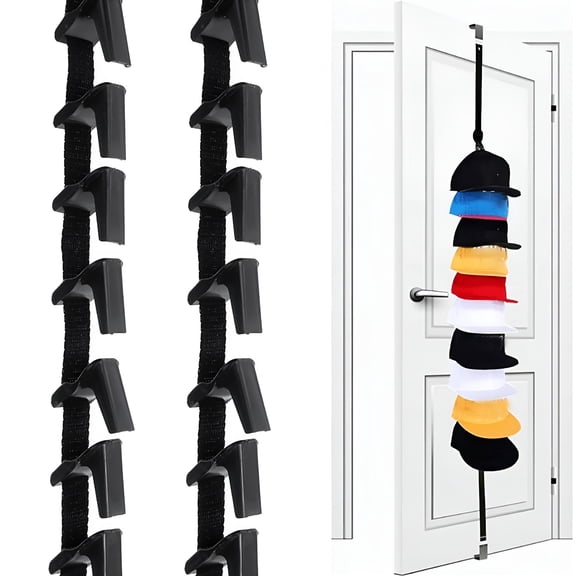 LAMIRO Hat Rack,Baseball Cap Organizer Rack for Door and Wall,Hold Up to 8 Hats,Over The Door Hanging Cap Display Organizer Cap Storage Hanger Baseball Caps Organizer for Men and Women