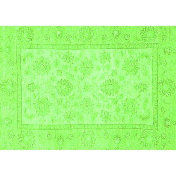 Ahgly Company Indoor Rectangle Oriental Green Traditional Area Rugs, 6' x 9'