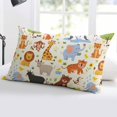 thumbnail image 5 of Zoo Animals Throw Pillow Cover 20 x 26 Inch Decorative Pillow Cover Cute Funny Cow Lion Cartoon Lumbar Pillowcase Seasonal Rectangle Cushion Case for Couch Sofa Bed Living Room, 5 of 7