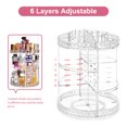 thumbnail image 4 of Babezdog Makeup Organizer 360 Degree Rotating Durable Perfume Organizer with 4 Holder Storage Rack Adjustable Spinning Cosmetic Storage Case Large Capacity, Fits Jewelry, Brushes, Lipsticks,Clear, 4 of 9