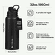 thumbnail image 3 of Botella Termo para Agua de 32 oz Acero Inoxidable con Fría/caliente con popote Xtellar negro, 3 of 3