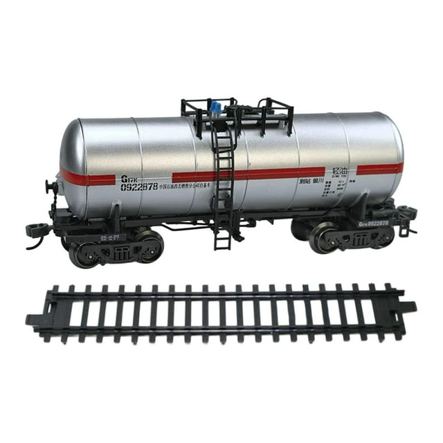 Modelo de accesorios de tren a escala 1:75 con vías, regalo de escritorio, colección de fiestas, ferrocarril Plata