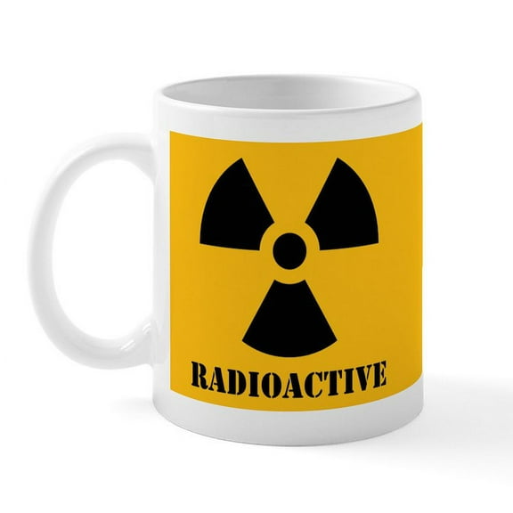 CafePress - Radioactive Yellow Background Mug - 11 oz Ceramic Mug - Novelty Coffee Tea Cup