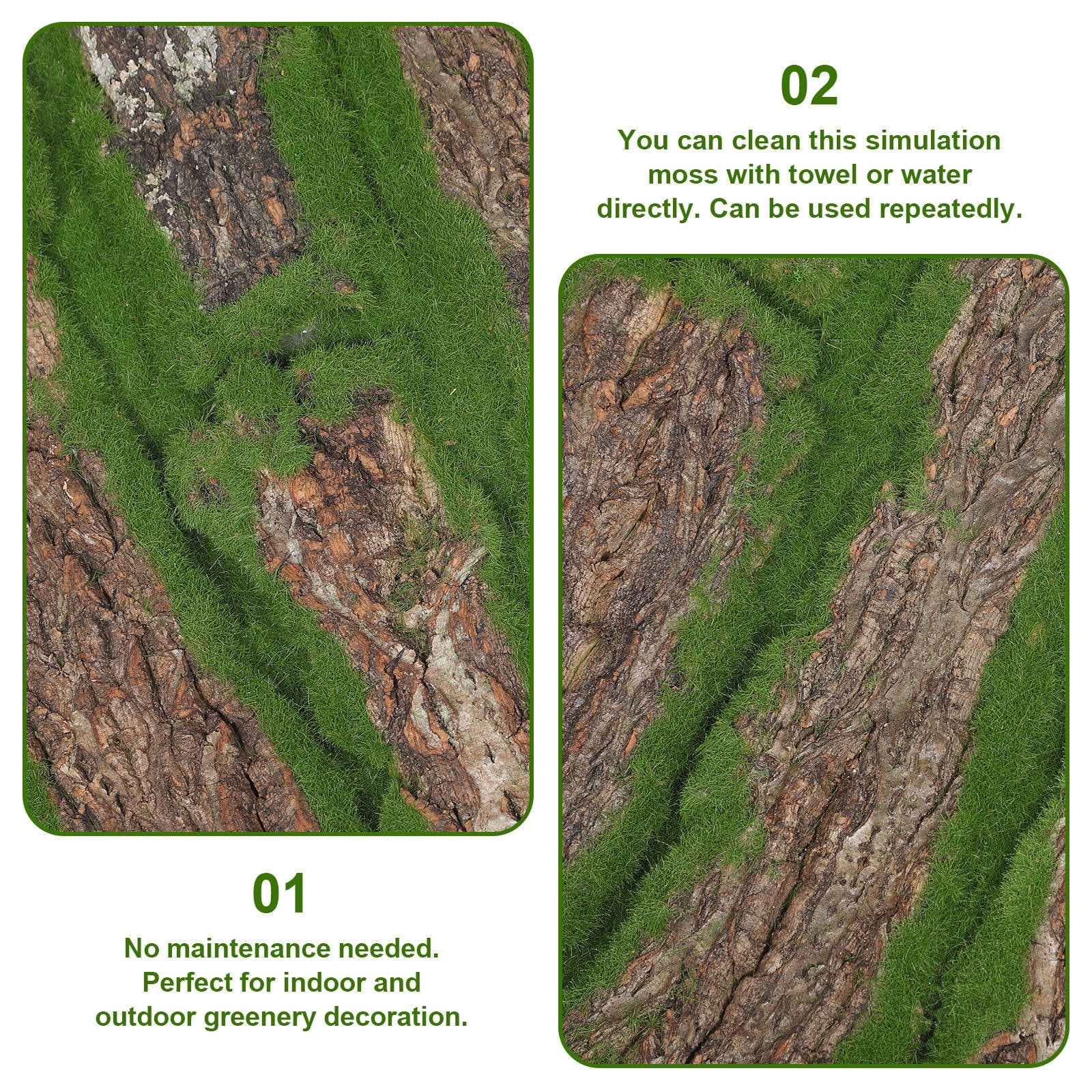 MLINS 2pcs Artificial Moss Lichen Fake Moss Mat Artificial Turf Ornament Micro Landscape Accessory