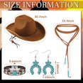 thumbnail image 4 of Set de disfraces Vabean Western Cowgirl de los 70, hippie, 5 unidades, caqui, XXL, 4 of 7