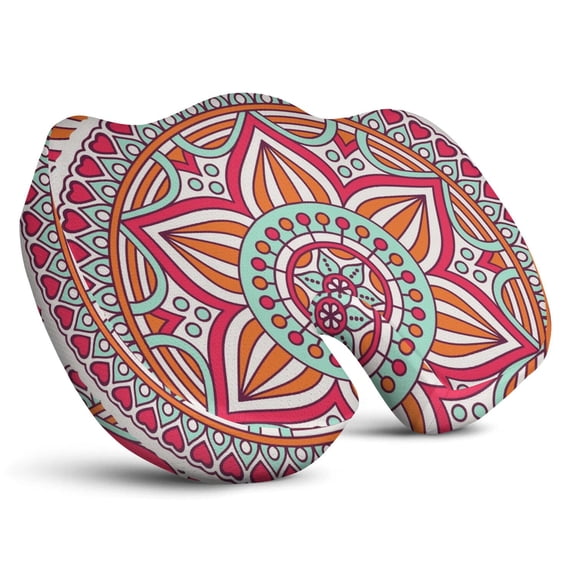 Premium Mandala Pattern Memory Foam Seat Cushion Ergonomic Chair Pad for Office Chair, Car, Airplane & Bleachers Sciatica, Tailbone Hip & Back Pain Relief - Chair Cushion for Long Office Workers.