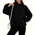 thumbnail image 4 of Zeliretfy Womens Turtleneck Sweatshirt Long Sleeve Pullover Comfort Tops for Loungewear Home Wear Everyday Basic Solid Color Multiple Colors Available, 4 of 9