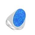 thumbnail image 4 of CHOOSE YOUR COLOR Blue Simulated Opal Promise Ring .925 Sterling Silver Band CZ Female Size 8, 4 of 4