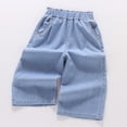thumbnail image 6 of Weebloom Baggy Jeans For Toddler Boys Denim Pants Denim Capri Pants Summer Casual Loose Fit Straight Leg Trousers For Kids Light Blue 3-4 Years, 6 of 7