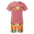 thumbnail image 4 of VBTAPA Men's Summer Tracksuit 2 Piece Beach Outfits Tropical Print Crewneck Tee and Shorts Set Casual Sweat Suit with Pockets Limited Time Sales Pink XL, 4 of 6
