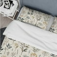 thumbnail image 4 of Designart "Sketched Botanical Treasures" Beige Plants Bedding Covert Set - Bohemian & Eclectic Bed Set With 2 Shams, 4 of 5